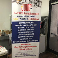 Plakat von Karaer Installationen Gas-Wasser-Heizung